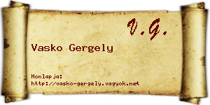 Vasko Gergely névjegykártya